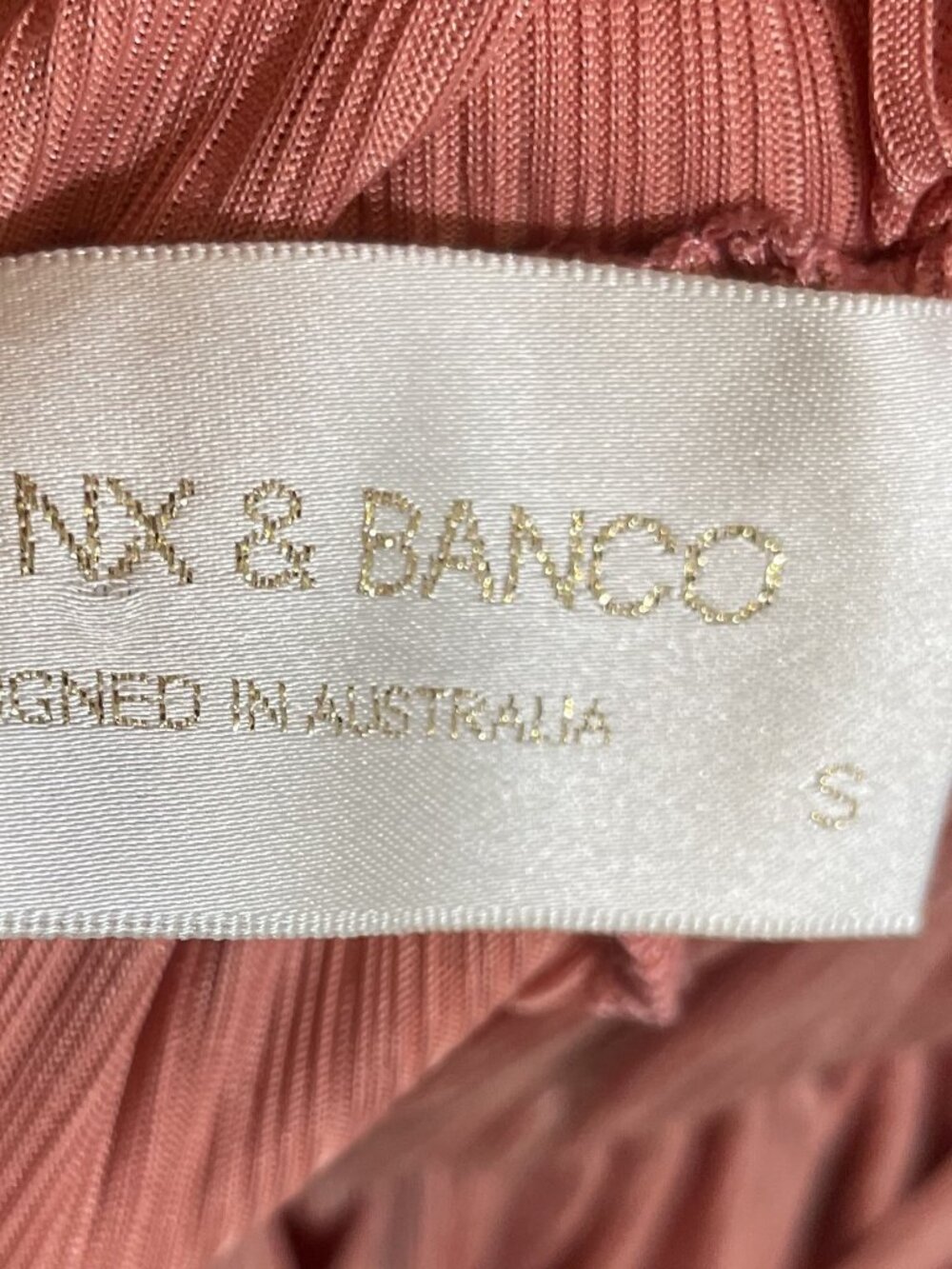 Bronx and Banco Zoe Pink Blush Metallic Lame Maxi Gown Evening Dress Size S - Picture 10 of 10
